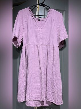 Old Navy Light Lavender Ruffled V-Neck Dress